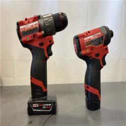AS-IS - Milwaukee 12V Brushless Hammer Drill and Impact Driver Combo Kit