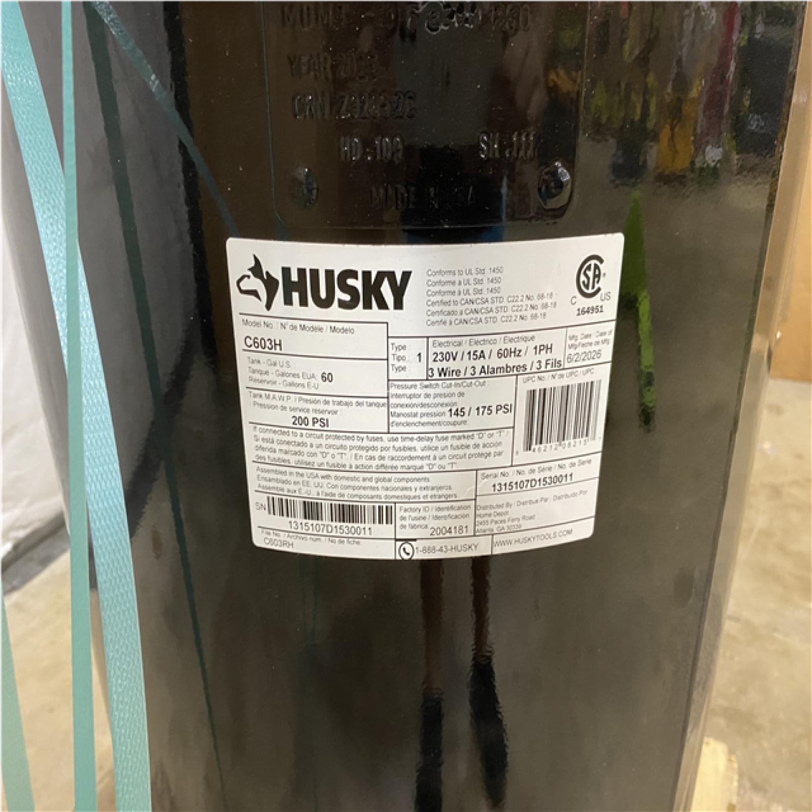Houston Location - AS-IS Outdoor Power Equipment HUSKY AIR COMPRESSOR