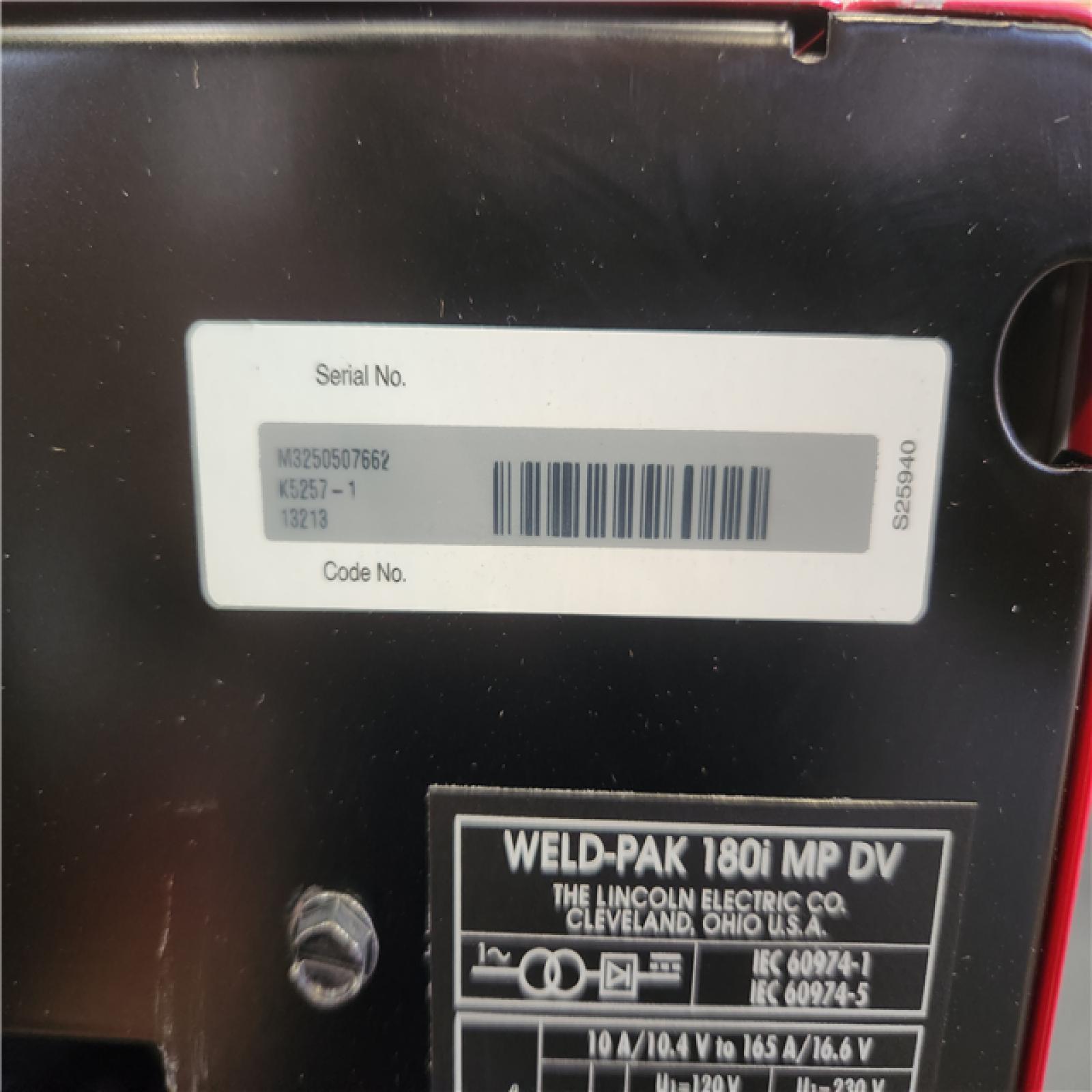 Phoenix NEW Lincoln Electric 180 Amp Weld-Pak 180i Multi-Process Stick/MIG/Flux-Core/TIG  120V or 230V Aluminum Welder with Spool Gun sold separately