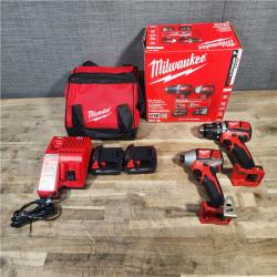 HOUSTON LOCATION - AS-IS Milwaukee 18V Cordless Brushed 2-Tool Drill/Driver and Impact Driver Kit