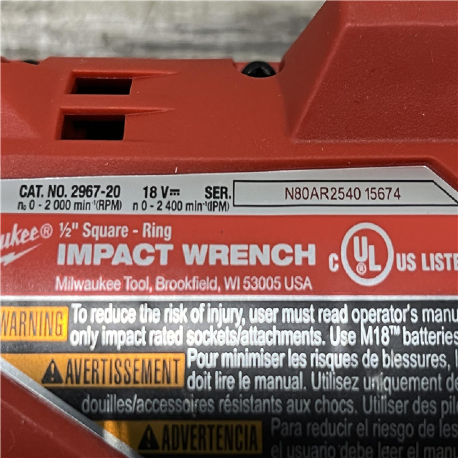 AS-IS Milwaukee FUEL 18V Lithium-Ion Brushless Cordless 1/2 in. Impact Wrench with Friction Ring (Tool-Only)