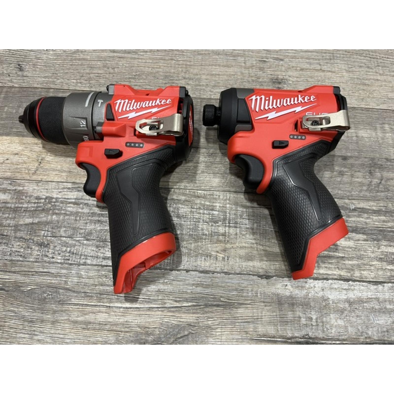 AS-IS Milwaukee FUEL 12-Volt Lithium-Ion Brushless Cordless Hammer Drill and Impact Driver Combo Kit