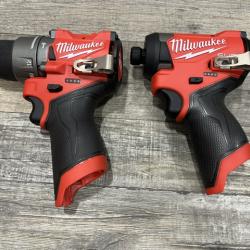 AS-IS Milwaukee FUEL 12-Volt Lithium-Ion Brushless Cordless Hammer Drill and Impact Driver Combo Kit