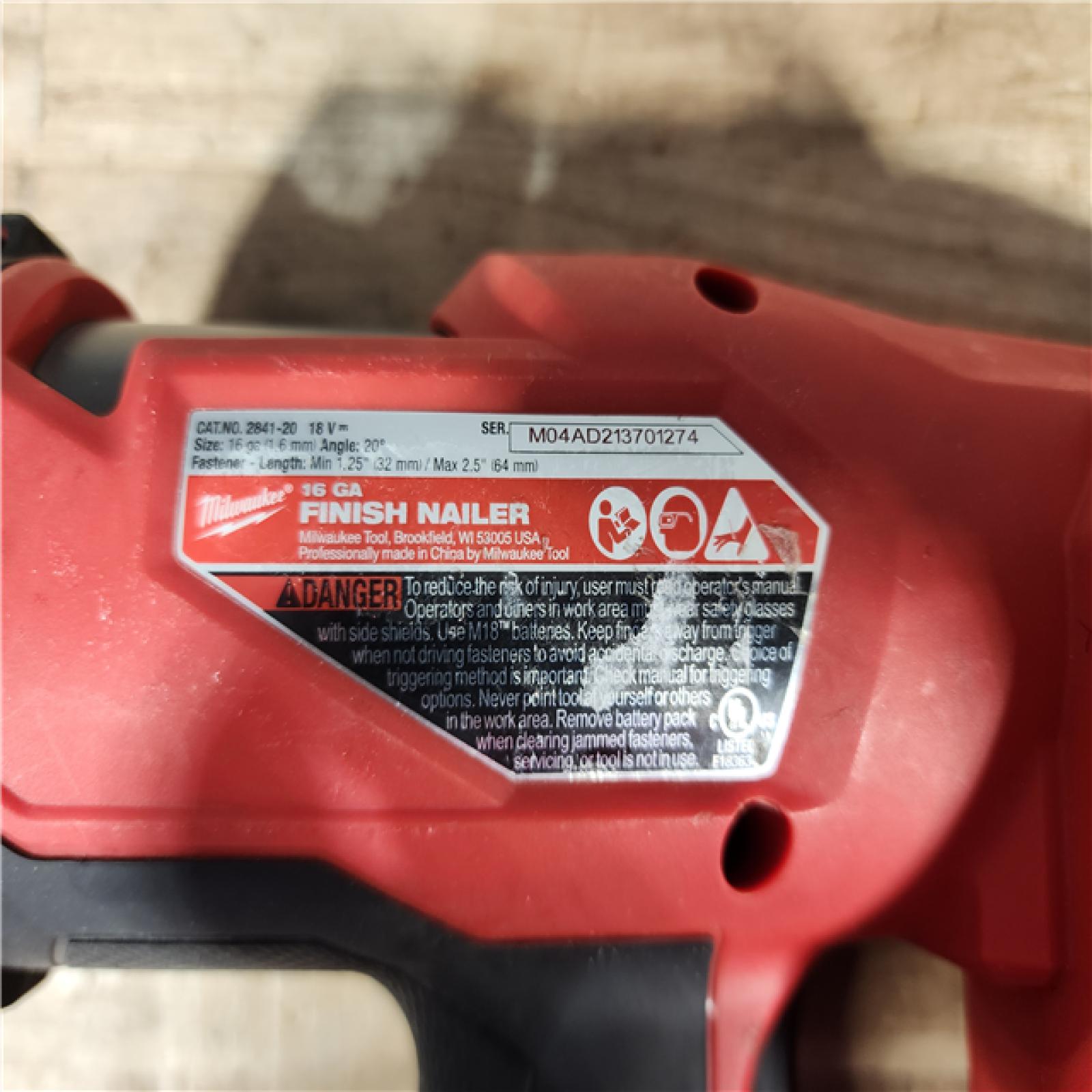 HOUSTON LOCATION - AS - IS Milwaukee FUEL 18-Volt Lithium-Ion Brushless Cordless Gen II 16-Gauge Angled Finish Nailer (Tool-Only)