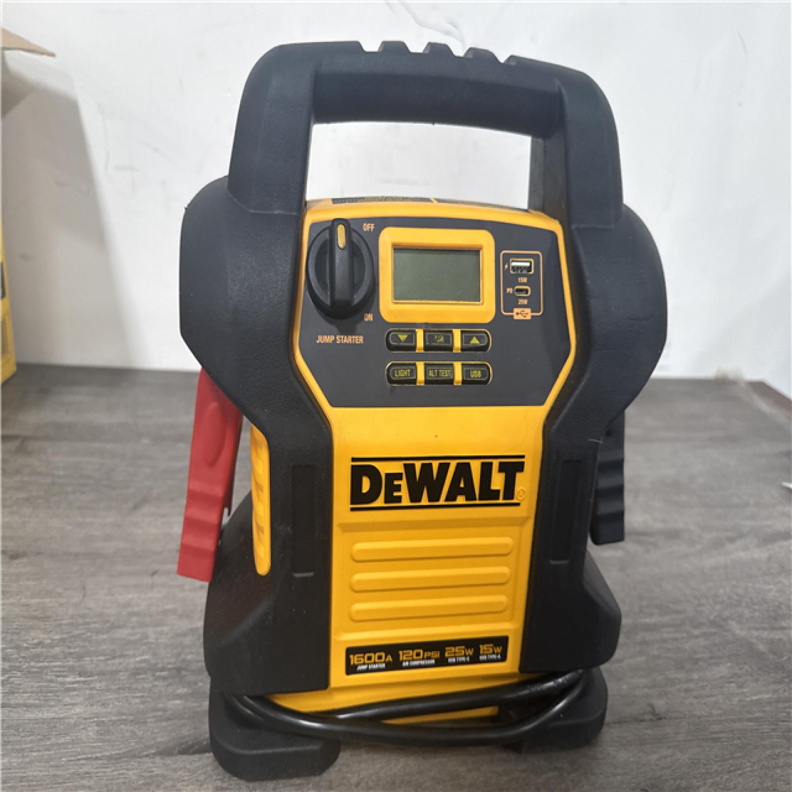 CALIFORNIA AS IS DEWALT DXAEJ14 JUMP STARTER WITH AIR COMPRESSOR
