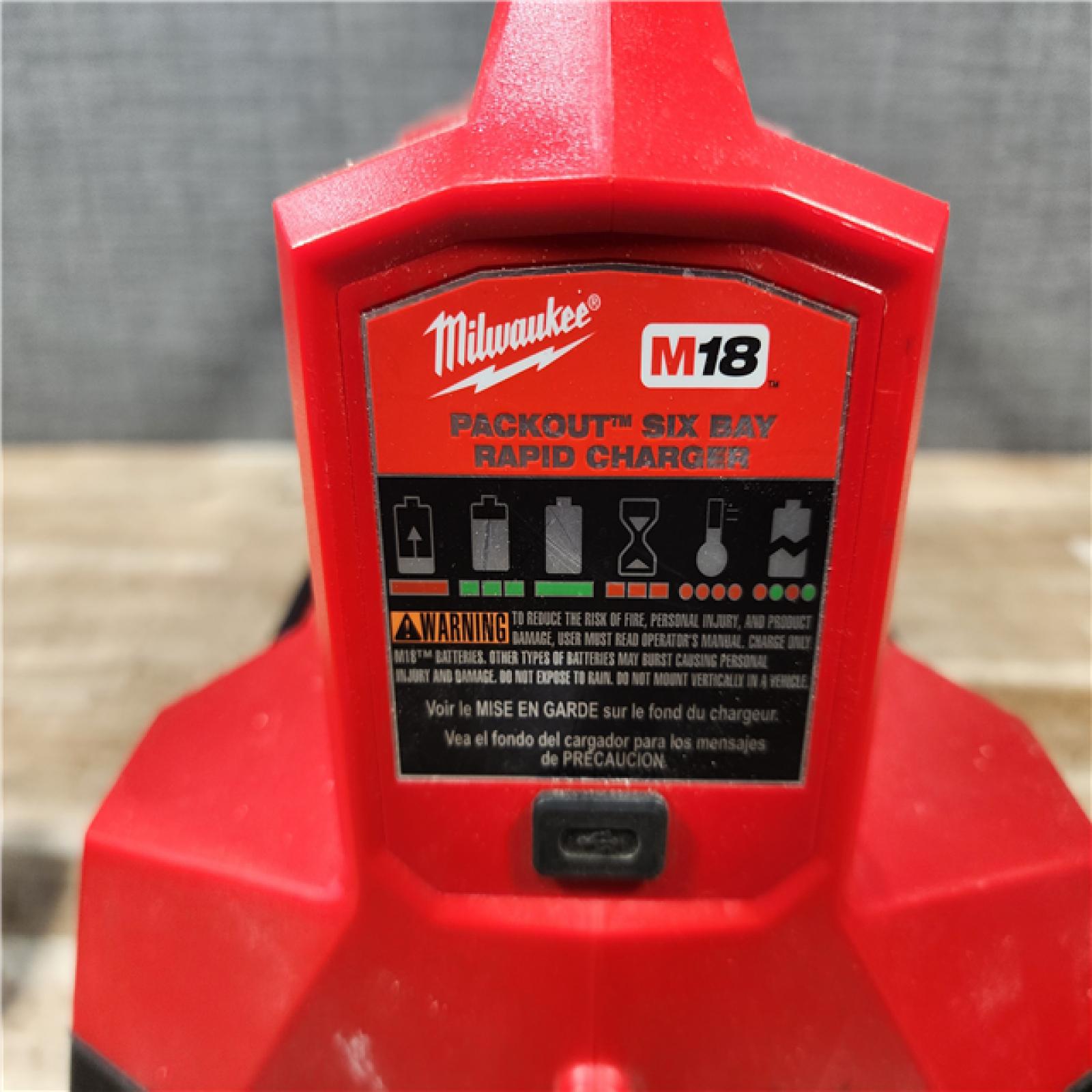 HOUSTON LOCATION - AS - IS Milwaukee 18V Lithium-Ion REDLITHIUM FORGE Starter Kit with (2) 12.0 Ah Battery Pack and PACKOUT 6-Port Rapid Charger