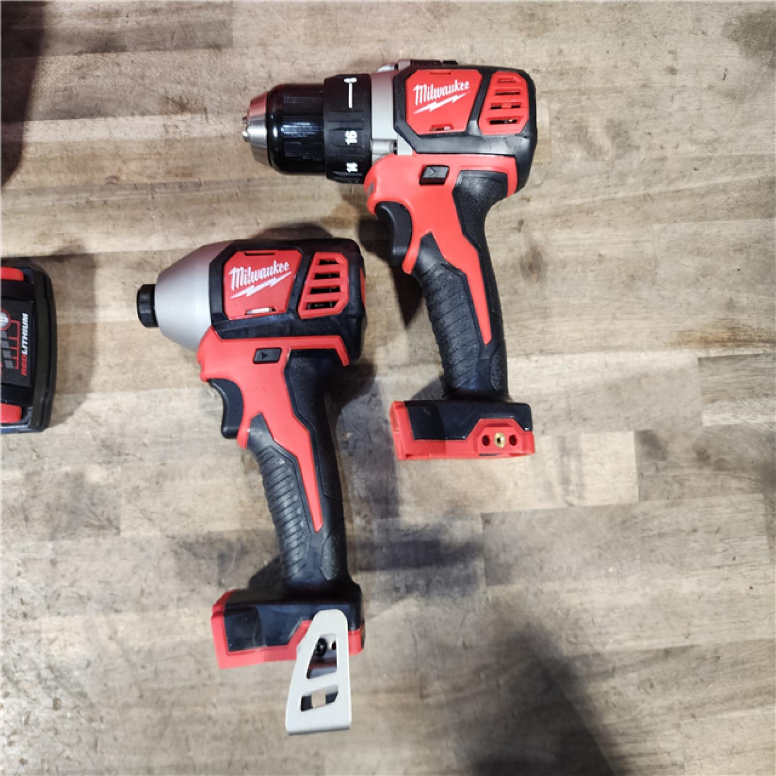 HOUSTON LOCATION - AS-IS Milwaukee 18V Cordless Brushed 2-Tool Drill/Driver and Impact Driver Kit