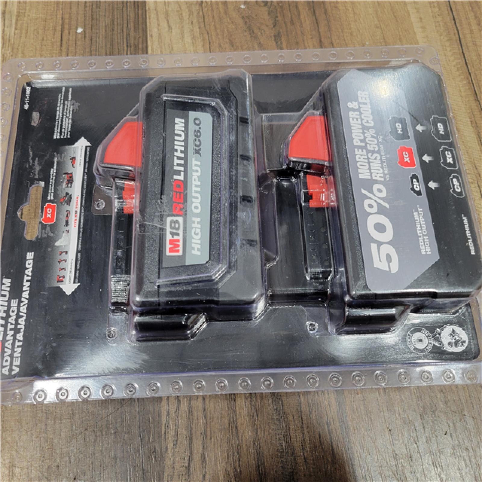 NEW! Milwaukee M18 18-Volt Lithium-Ion High Output 6.0Ah Battery Pack (2-Pack)