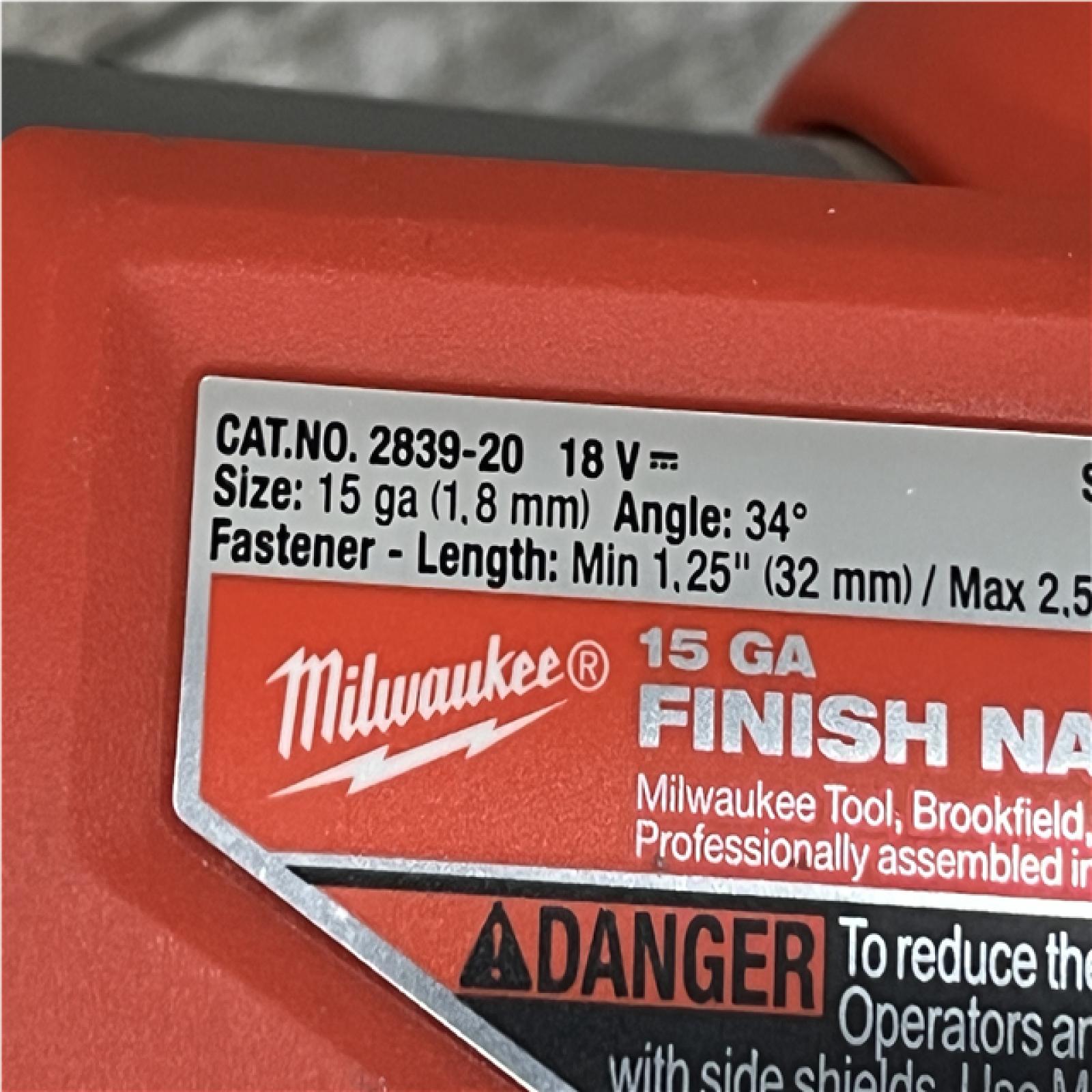 AS-IS Milwaukee FUEL 18V Lithium-Ion Brushless Cordless Gen II 15-Gauge Angled Nailer (Tool-Only)
