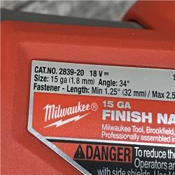 AS-IS Milwaukee FUEL 18V Lithium-Ion Brushless Cordless Gen II 15-Gauge Angled Nailer (Tool-Only)
