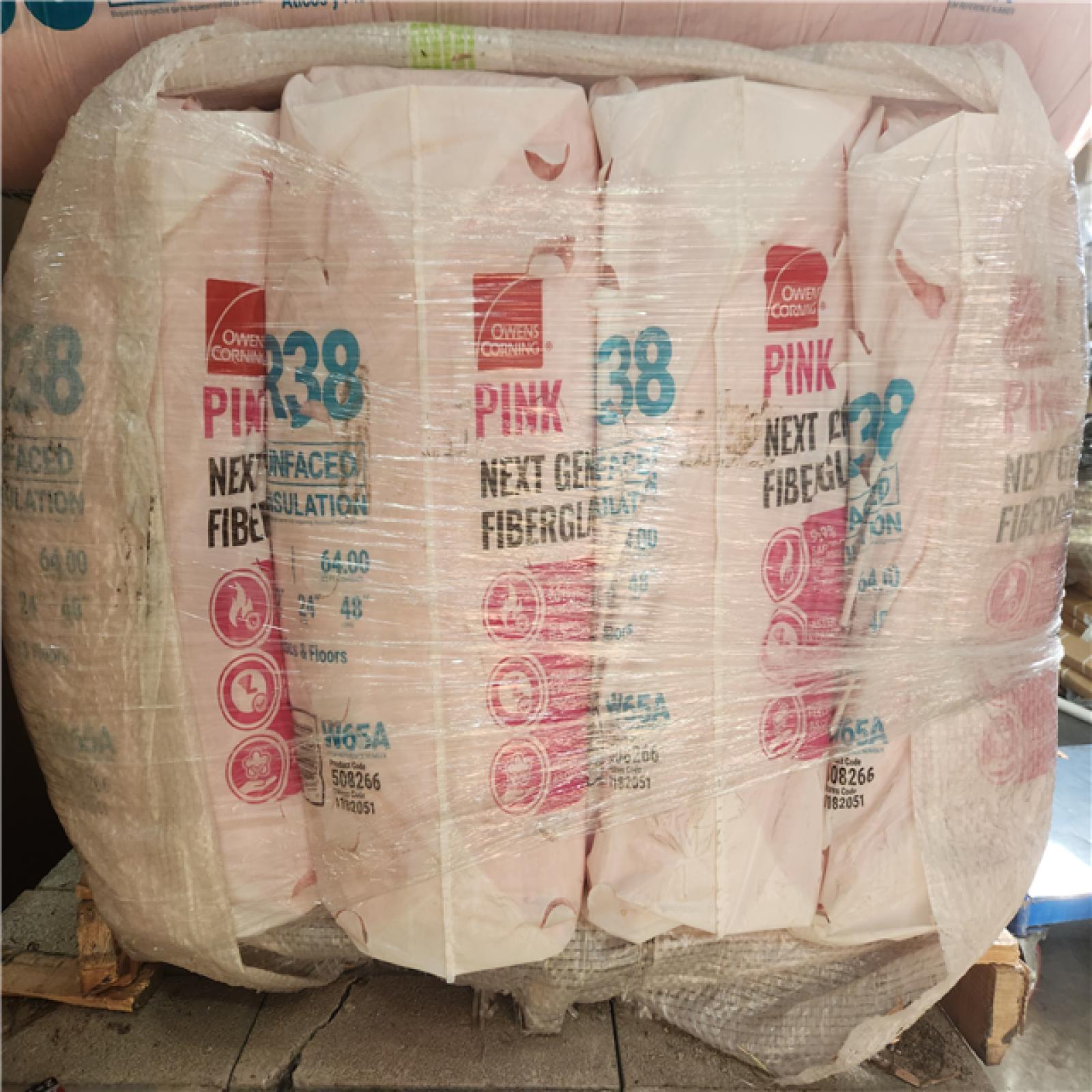 Phoenix AS-IS Owens Corning R-38 Unfaced Fiberglass Insulation Batt 24 in. x 48 in. Pallet (6 Bags)
