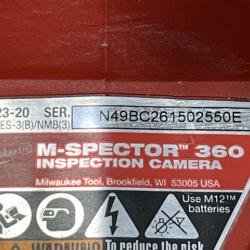 AS-IS Milwaukee 12V Lithium-Ion Cordless M-SPECTOR 360-Degree 4 ft. Inspection Camera Kit