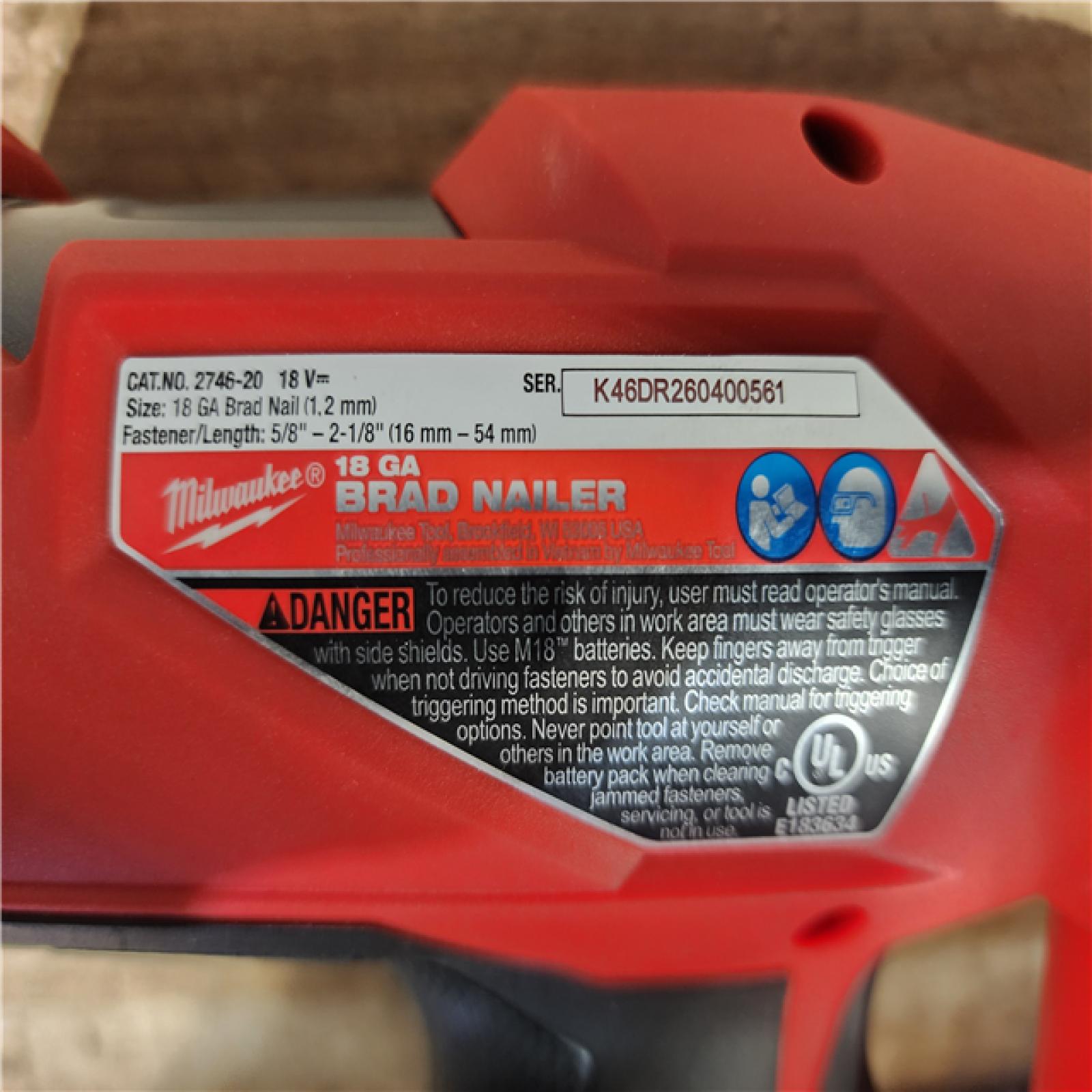 HOUSTON LOCATION - AS-IS Milwaukee FUEL 18-Volt Lithium-Ion Brushless Cordless Gen II 18-Gauge Brad Nailer (Tool-Only)