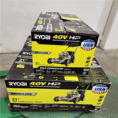 Dallas Location - As-Is RYOBI 40V HP Brushless 21 in.Self-Propelled Lawn Mower with (2) 6.0 Ah Batteries and Charger(Lot Of 3)