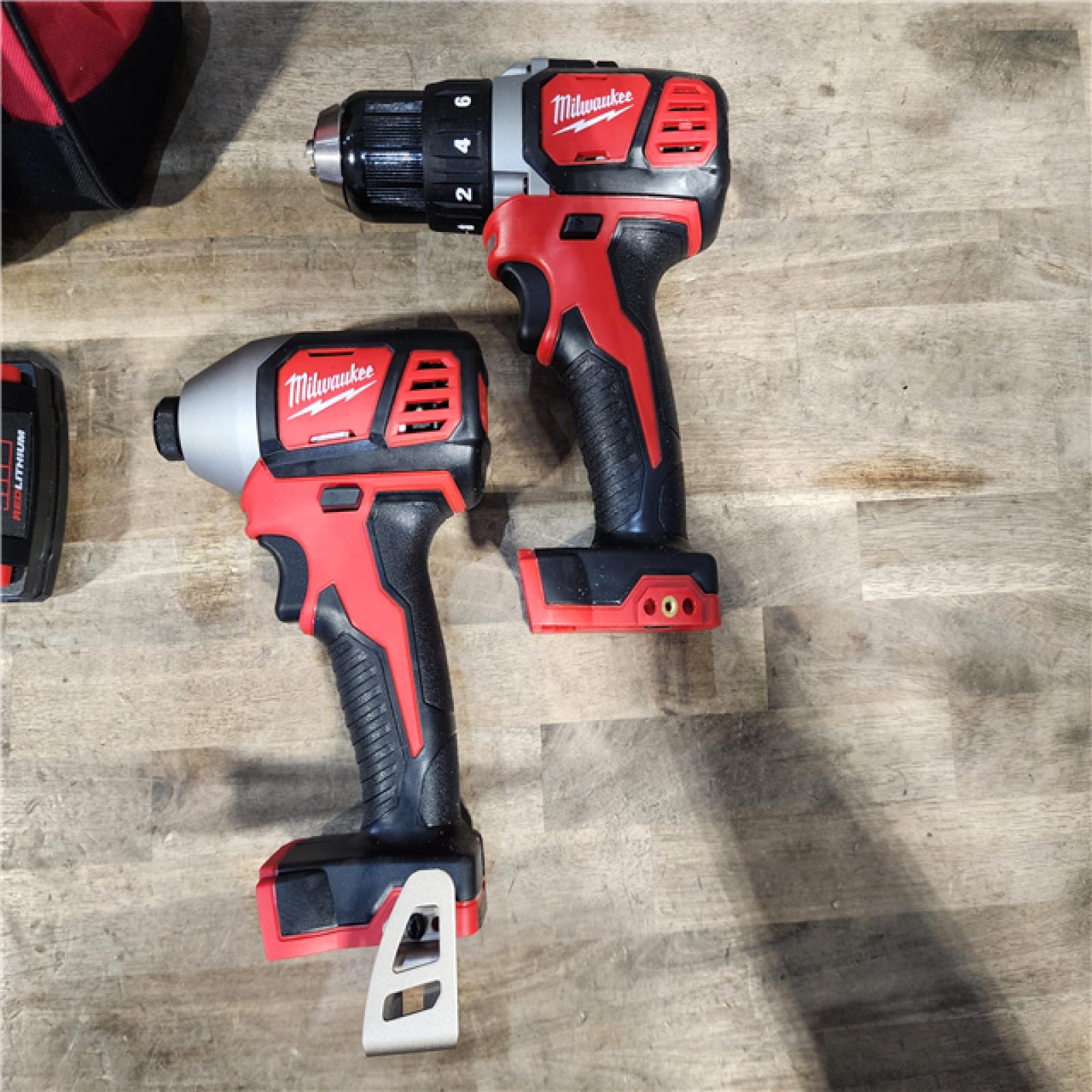 HOUSTON LOCATION - AS-IS Milwaukee 18V Cordless Brushed 2-Tool Drill/Driver and Impact Driver Kit