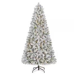 DALLAS LOCATION - Home Accents Holiday 6.5 ft. Festive Mixed Pine Flocked LED Pre-Lit Artificial Christmas Tree T11 - Total Value - $639.84
