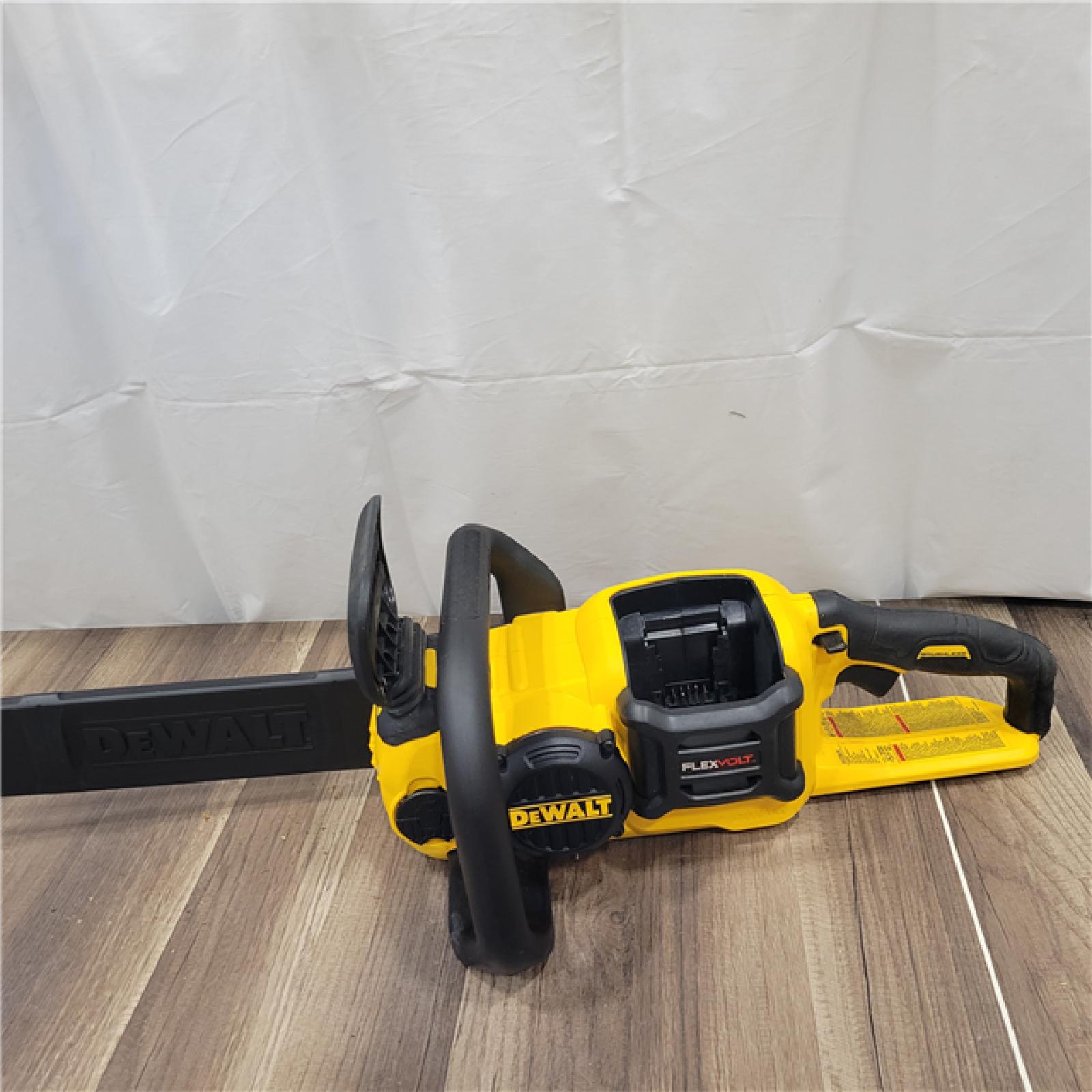 AS-IS   DEWALT  FLEXVOLT 60V MAX 16in. Brushless Cordless Battery Powered Chainsaw Kit with (1) FLEXVOLT 2 Ah Battery & Charger