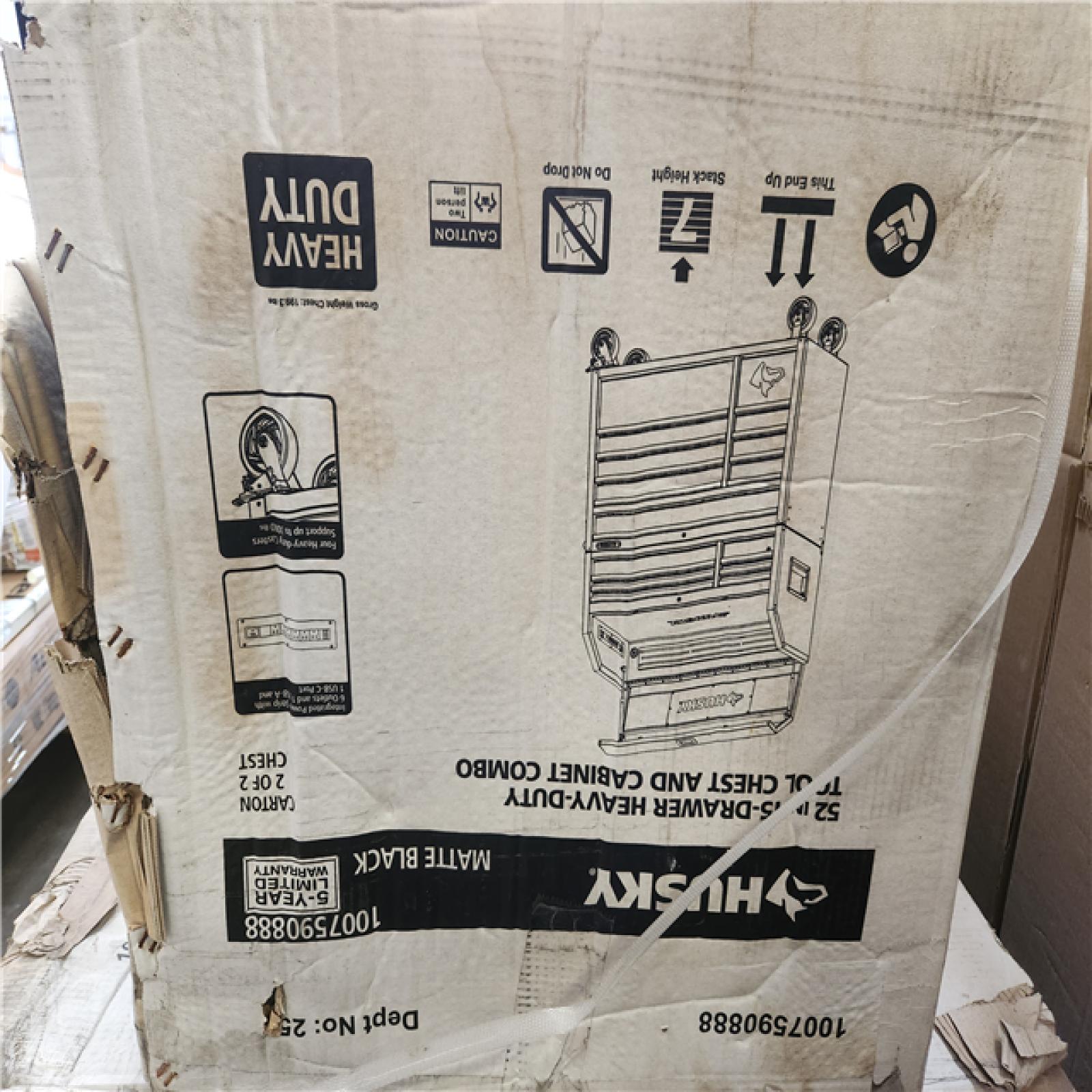 Phoenix Husky Tool Storage 52 in. W x 20 in. D Heavy Duty Rolling Tool Chest Combo in Matte Black