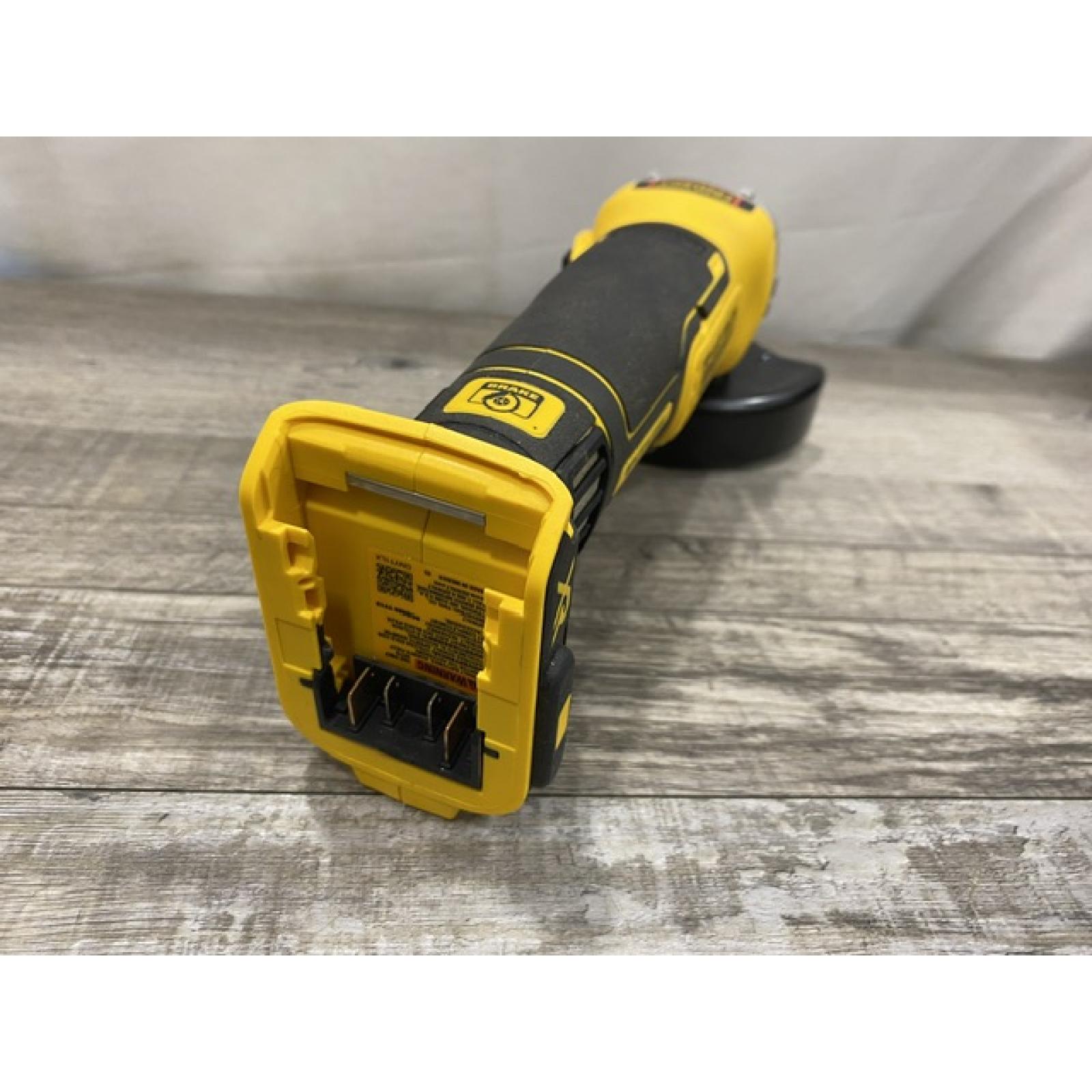 AS-IS DEWALT 20V MAX XR Cordless Brushless 4.5 in. Slide Switch Small Angle Grinder with Kickback Brake (Tool Only)