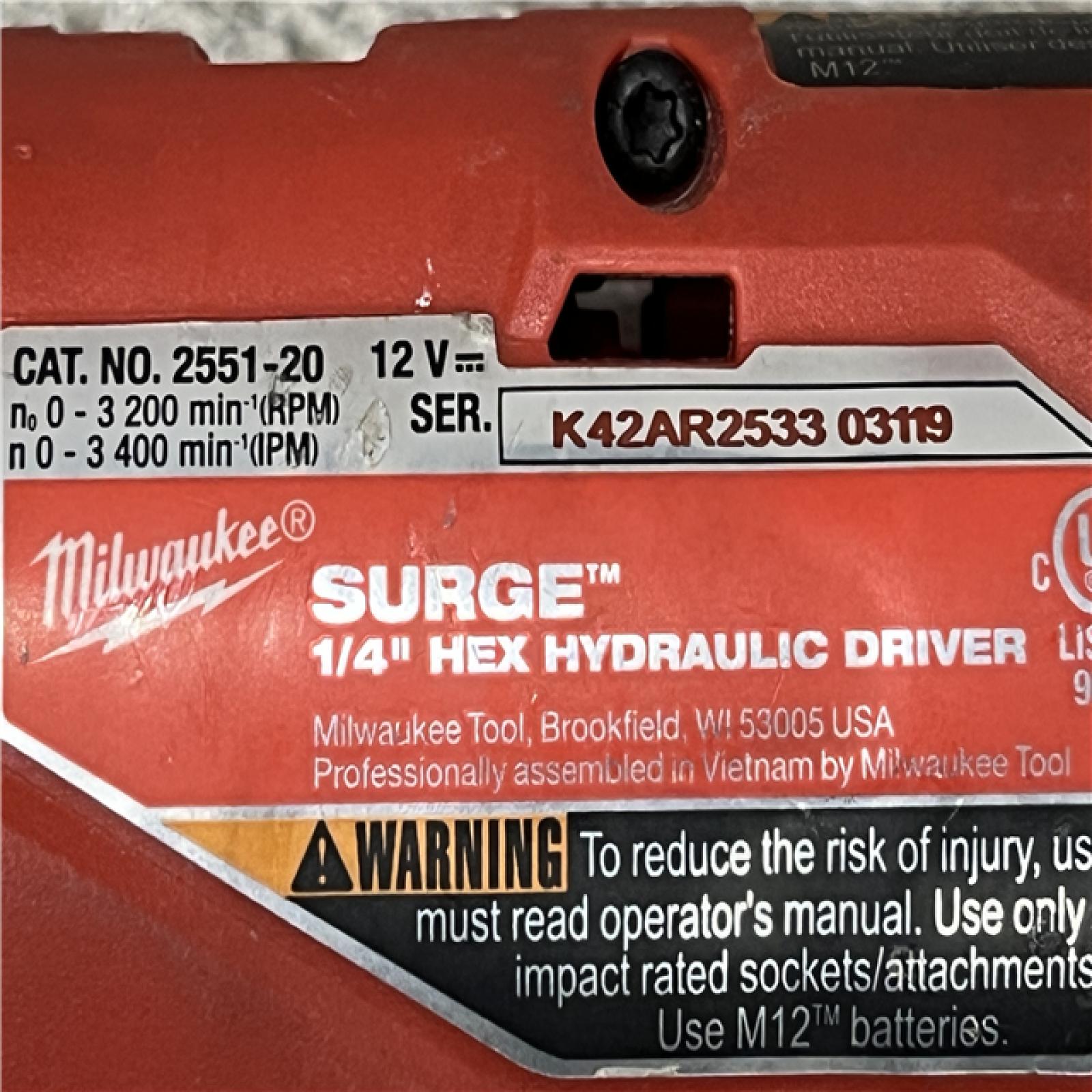 AS-IS Milwaukee FUEL SURGE 12V Lithium-Ion Brushless Cordless 1/4 in. Hex Impact Driver Compact Kit