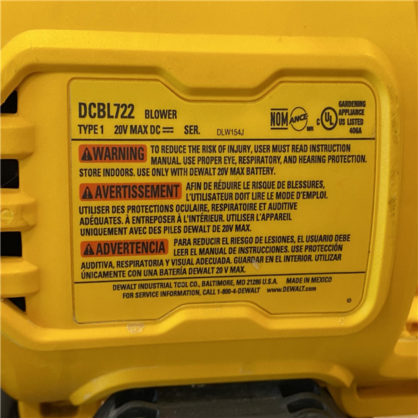 AS-IS DEWALT 20V MAX* XR Brushless Cordless Handheld Blower Kit