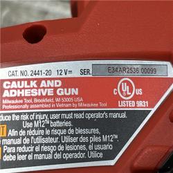 AS-IS Milwaukee 12V Lithium-Ion Cordless 10 oz. Adhesive and Caulk Gun (Tool-Only)