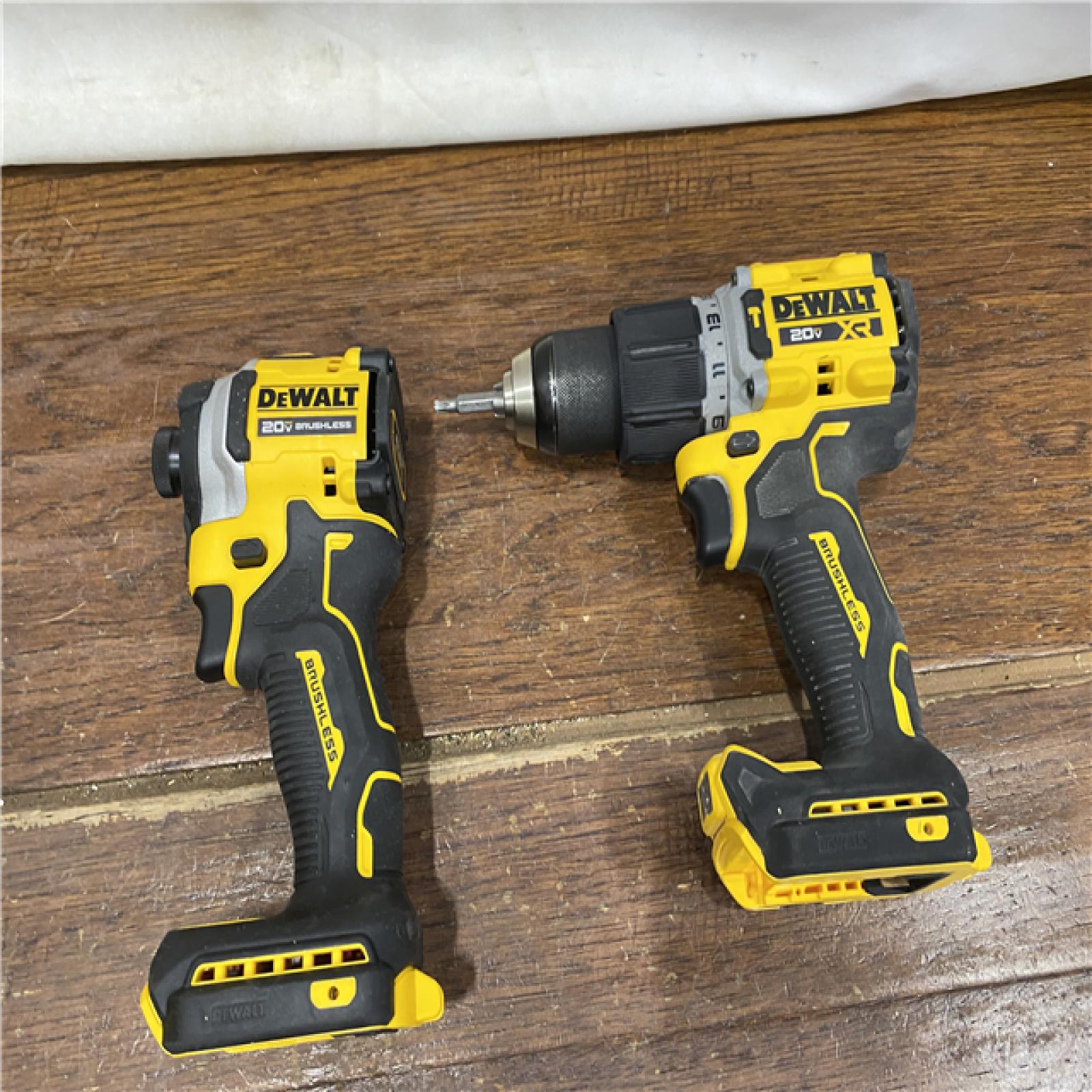 AS-IS DEWALT 20V MAX XR Hammer Drill and ATOMIC Impact Driver 2 Tool Cordless Combo Kit with (2) 4.0Ah Batteries, Charger, and Bag