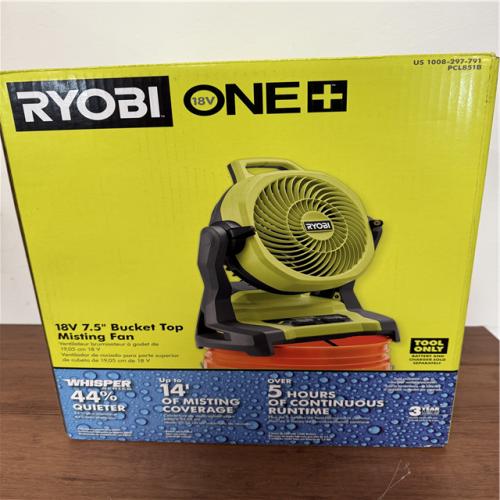 California NEW Ryobi One+ 18V 7.5 Bucket Top Misting Fan (Tool Only)