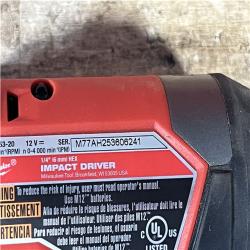 Houston Location AS-IS Milwaukee FUEL 12V Lithium-Ion Brushless Cordless 1/4 in. Hex Impact Driver (Tool-Only)