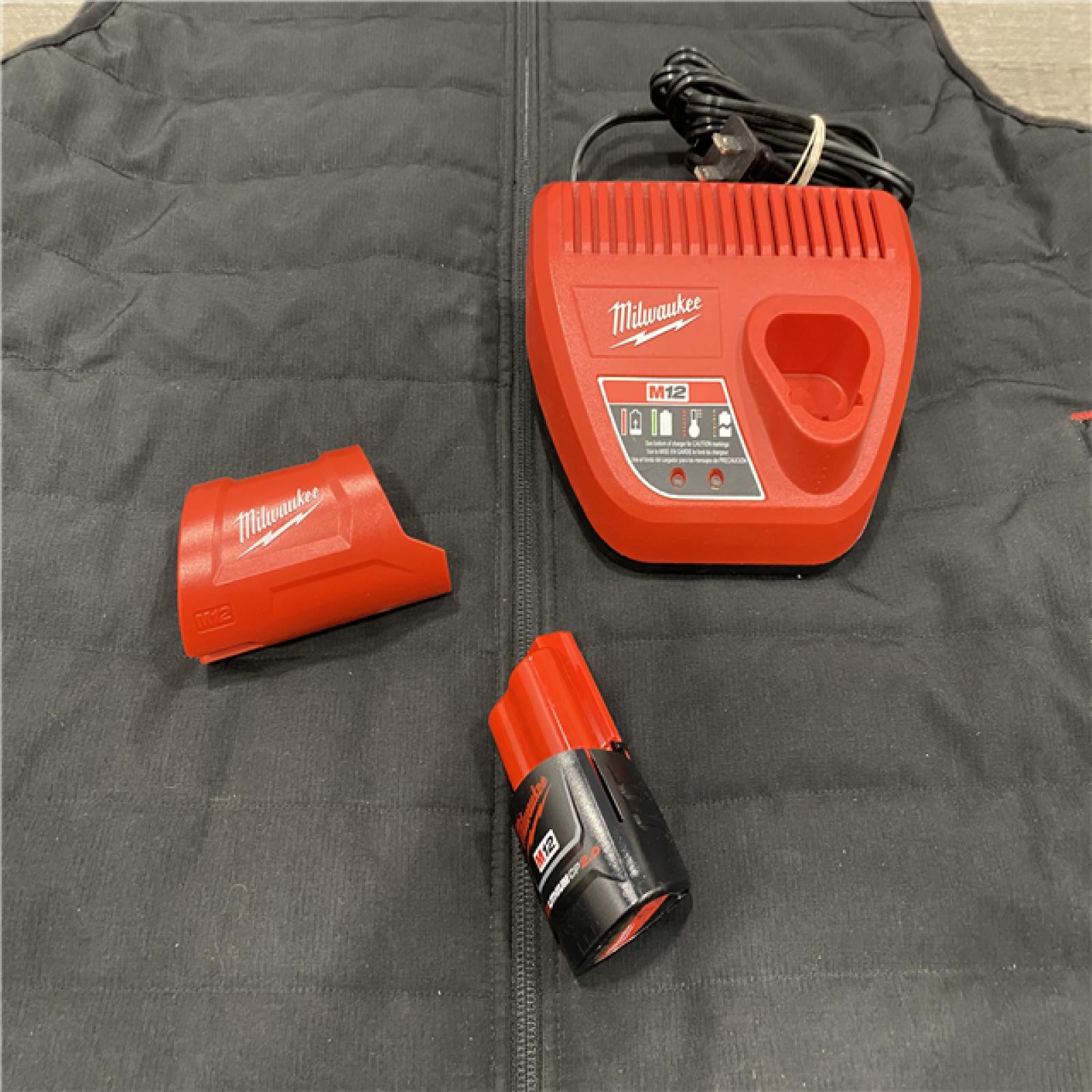 AS-IS Milwaukee Men's 2 X-Large 12-Volt Lithium-Ion Cordless Axis Black Heated Vest Kit