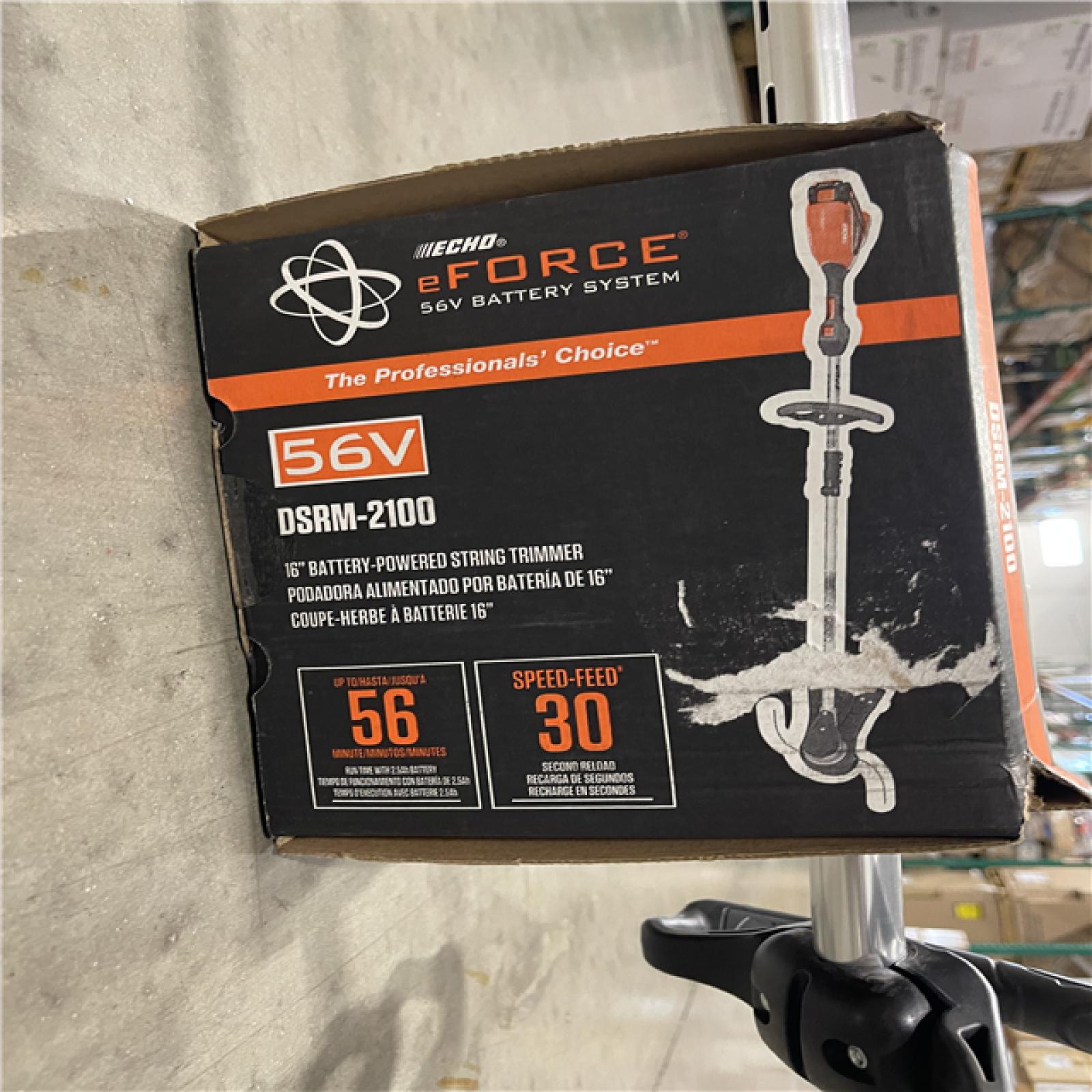 LIKE NEW!- ECHO 56V Brushless Cordless Battery Attachment Capable 16 in. String Trimmer w/ Speed-Feed Head and 2.5Ah Battery and Charger