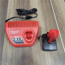 AS-IS   Milwaukee M12 12-Volt Lithium-Ion XC Battery Pack 4.0 Ah and Charger Starter Kit