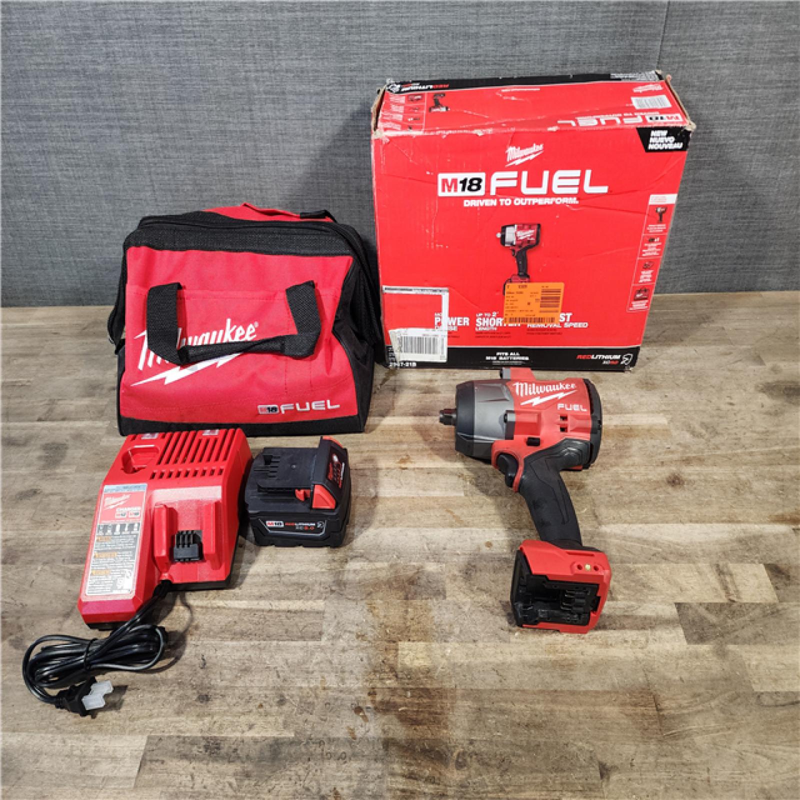 HOUSTON LOCATION - AS-IS Milwaukee M18 1/2 in. Cordless Brushless High Torque Impact Wrench Kit (Battery & Charger)