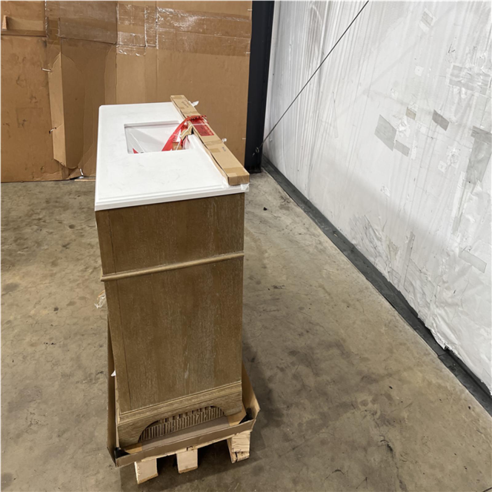 Houston Location - AS-IS home improvement pallet MELPARK 48 ANTIQUE OAK VANITY