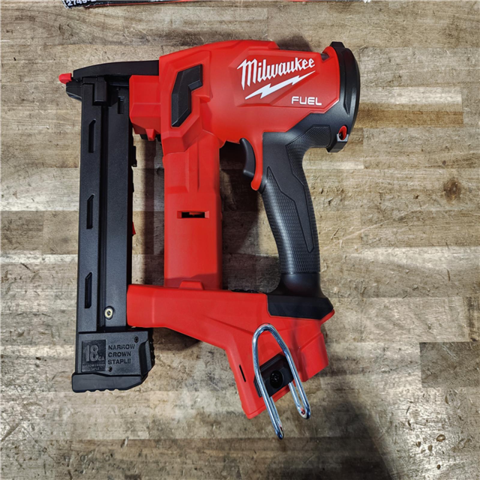 HOUSTON LOCATION - AS-IS (APPEARS LIKE NEW) Milwaukee FUEL 18-Volt Lithium-Ion Brushless Cordless 18-Gauge 1/4 in. Narrow Crown Stapler (Tool-Only)