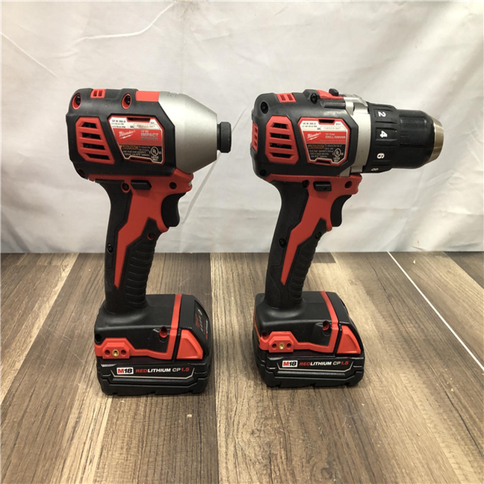 AS-IS Milwaukee M18 18V Lithium-Ion Cordless Drill Driver/Impact Driver Combo Kit