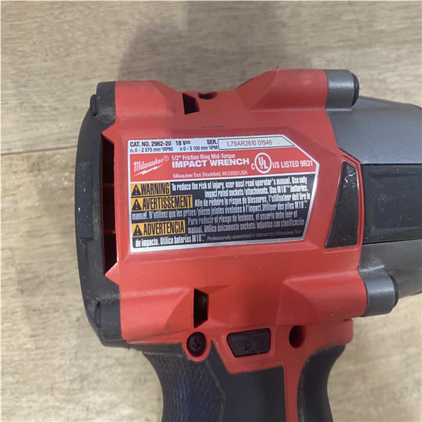 AS-IS Milwaukee FUEL Gen-2 18V Lithium-Ion Brushless Cordless Mid Torque 1/2 in. Impact Wrench w/Friction Ring (Tool-Only)