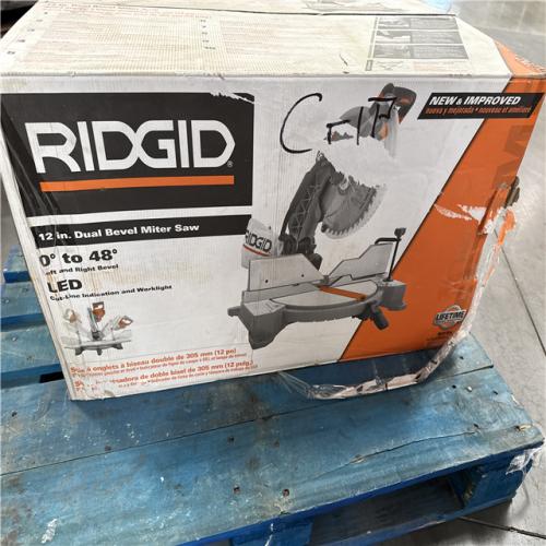 California AS-IS Ridgid 12 in. Dual Bevel Miter Saw: Appears in Excellent Condition