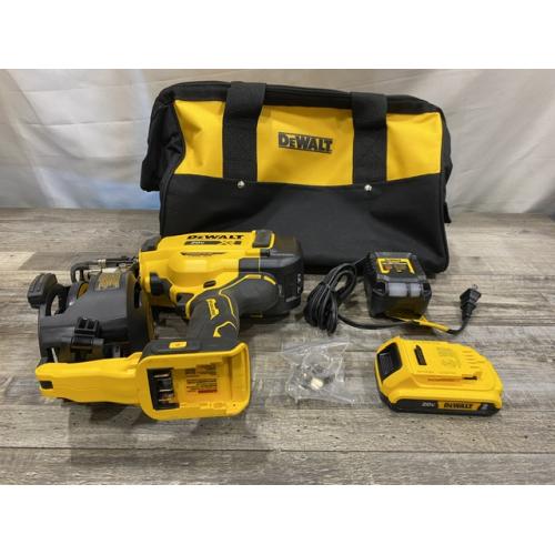 AS-IS DEWALT 20V MAX Lithium-Ion 15-Degree Electric Cordless Roofing Nailer Kit