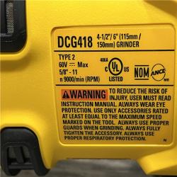 AS-IS DEWALT FLEXVOLT 60V MAX Cordless Brushless 4.5 in. - 6 in. Small Angle Grinder Kit