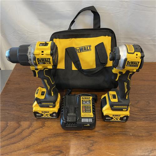 AS-IS - DEWALT 20V MAX XR Hammer Drill and ATOMIC Impact Driver 2 Tool Cordless Combo Kit with (2) 4.0Ah Batteries, Charger, and Bag