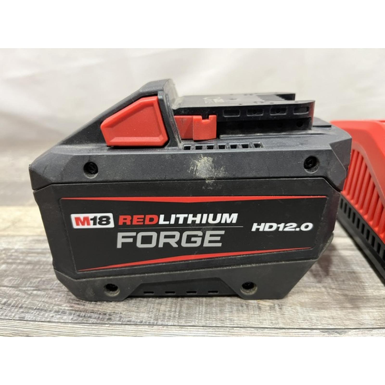 AS-IS Milwaukee 18-Volt Lithium-Ion REDLITHIUM FORGE Starter Kit with 12.0Ah Battery and Rapid Charger
