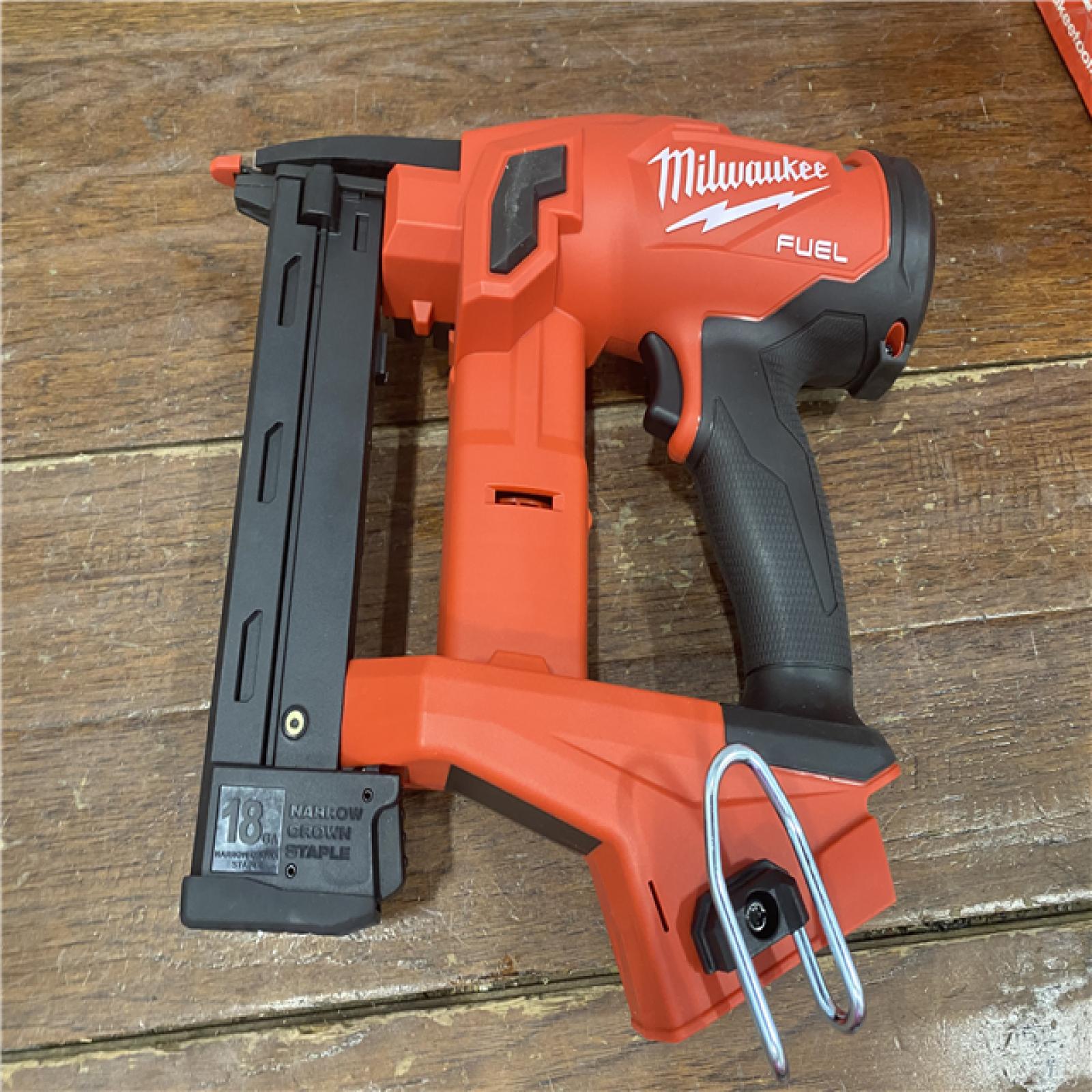 AS-IS MILWAUKEE FUEL 18-Volt Lithium-Ion Brushless Cordless 18-Gauge 1/4 in. Narrow Crown Stapler (Tool-Only)