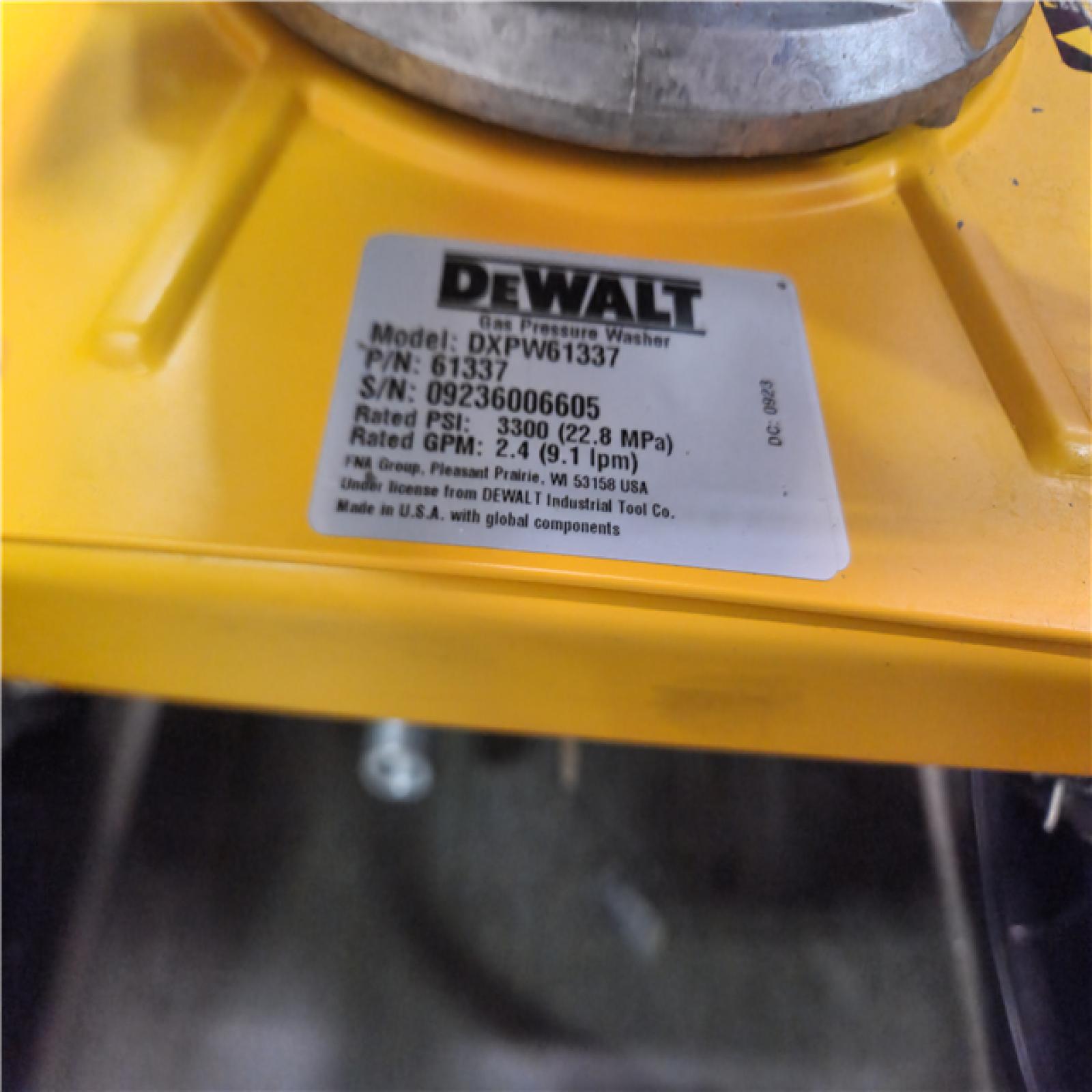 California AS-IS DEWALT 3300 PSI 2.4 GPM Gas Cold Water Pressure Washer with HONDA GCV200 Engine