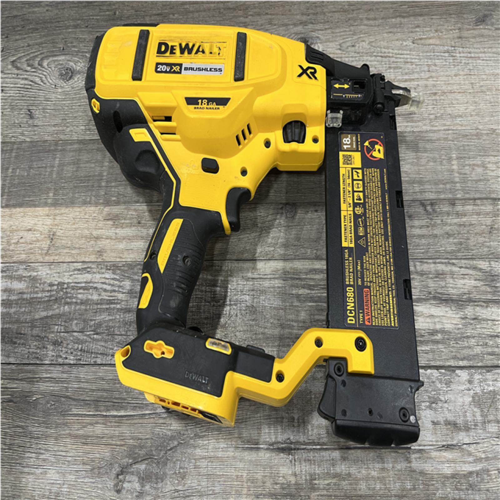 AS-IS DEWALT 20V MAX XR Lithium-Ion Electric Cordless 18-Gauge Brad Nailer (Tool Only)