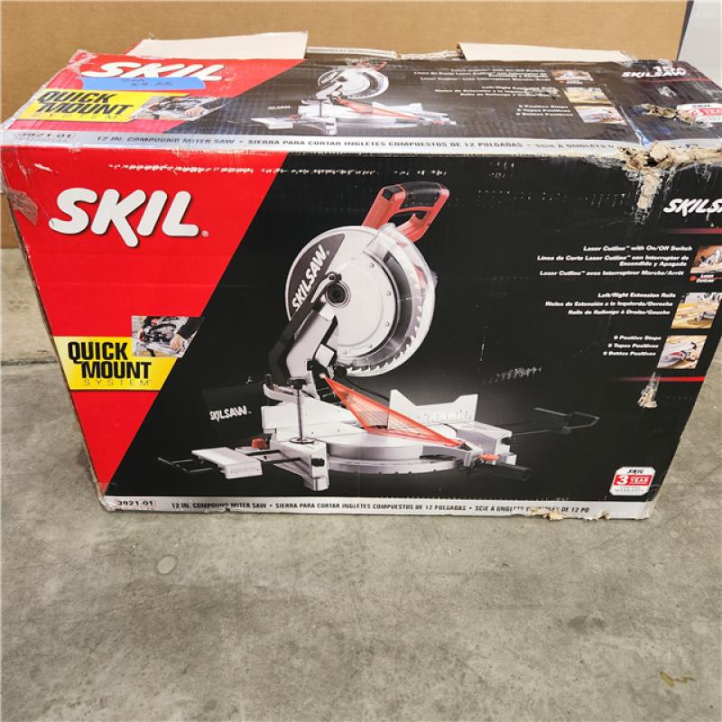 SKIL 3821-01 12-Inch Quick Mount Compound Miter Saw with 