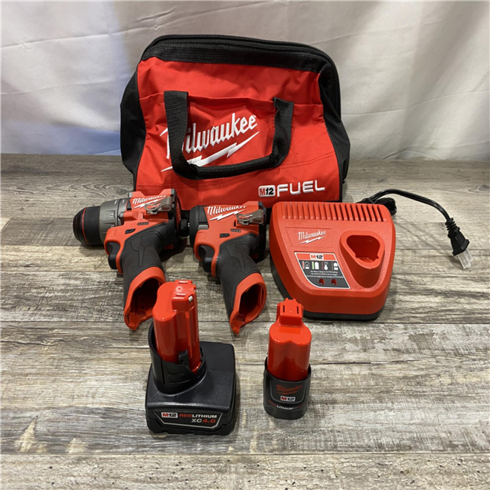 AS-IS Milwaukee FUEL 12-Volt Lithium-Ion Brushless Cordless Hammer Drill and Impact Driver Combo Kit