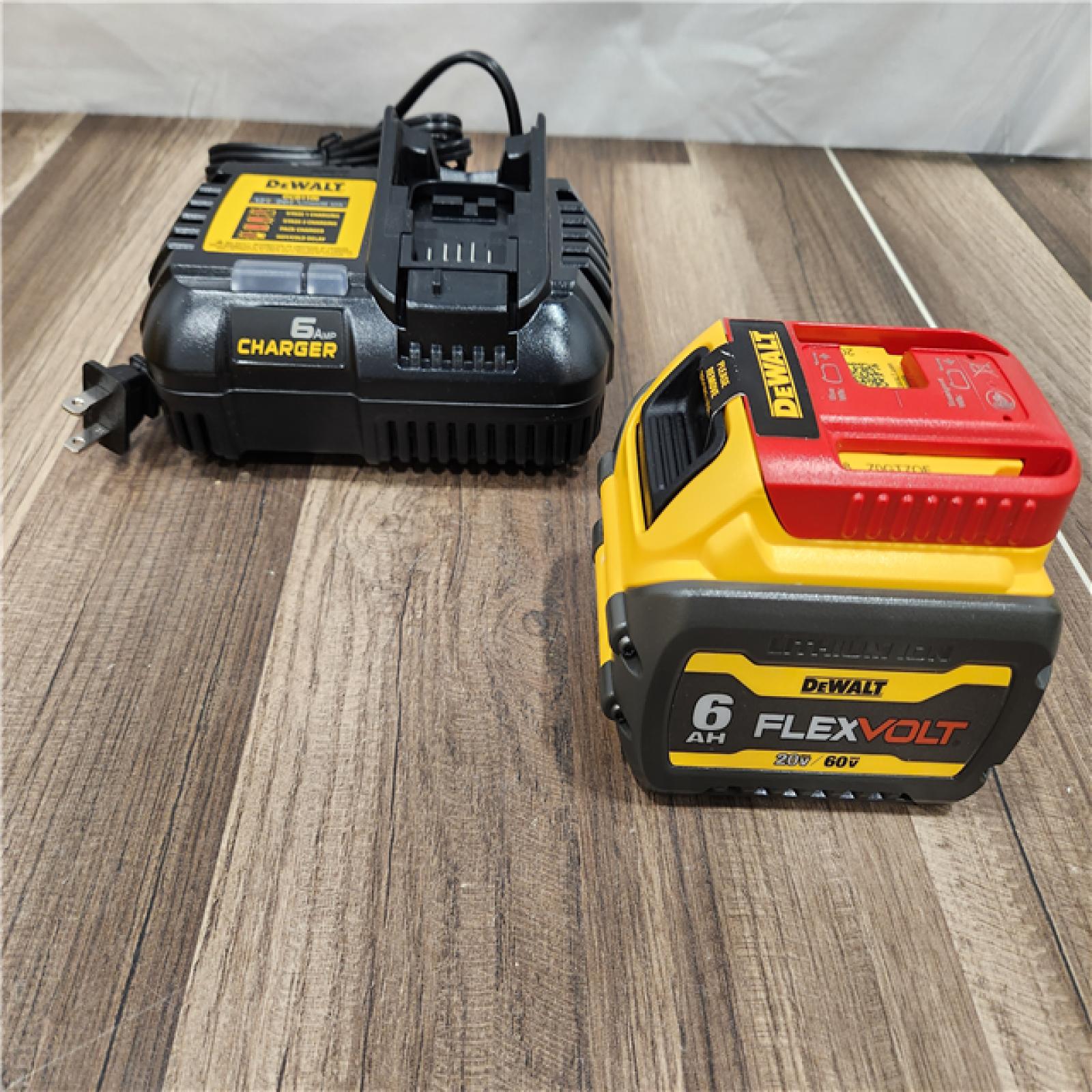 AS-IS  DEWALT FLEXVOLT 20V/60V MAX Lithium-Ion 6.0Ah Battery Pack with 6 Amp Output Charger