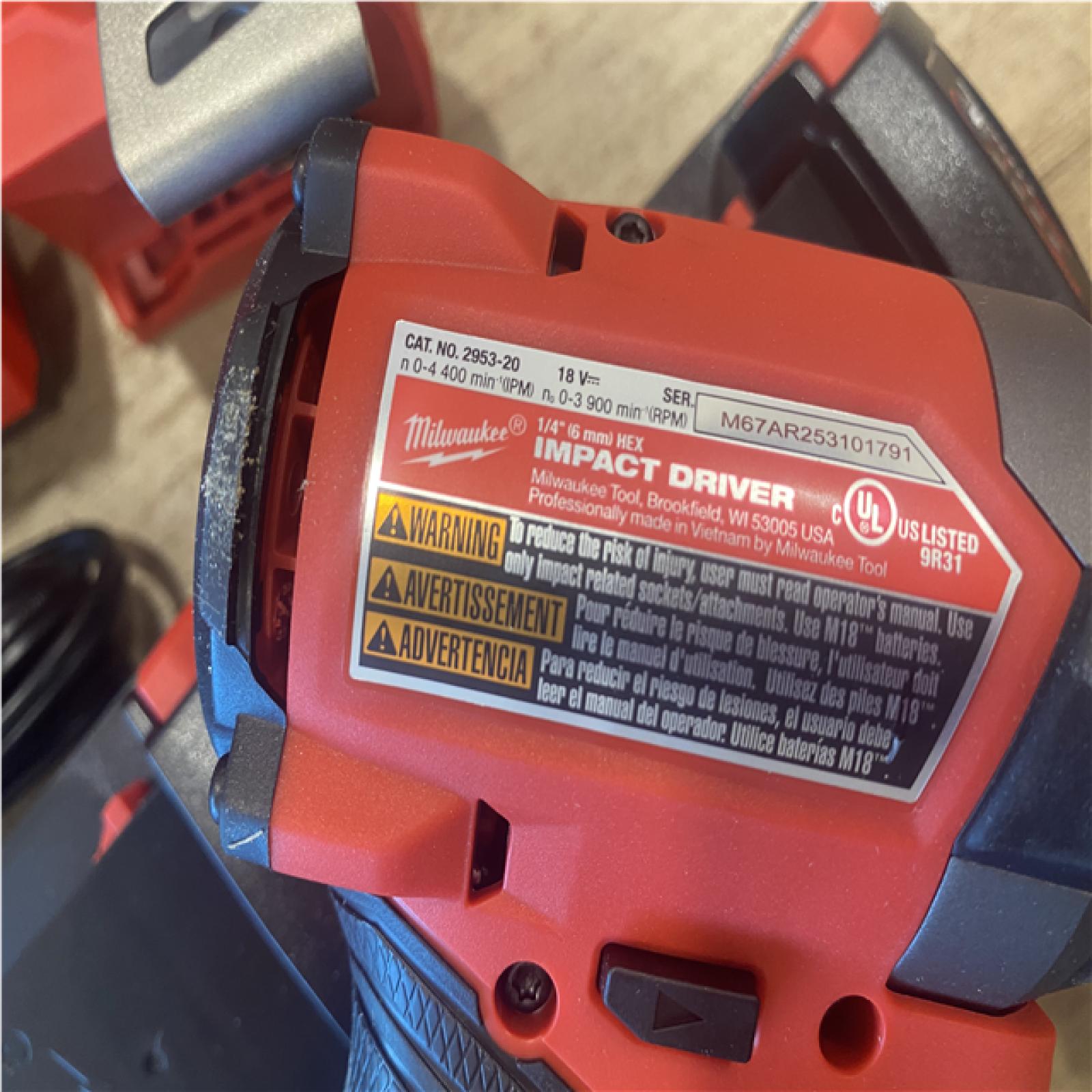 AS-IS Milwaukee M18 FUEL 18V Lithium-Ion Brushless Cordless 5-Tool Combo Kit with Two 5.0 Ah Batteries  1 Charger 1 Tool Bag