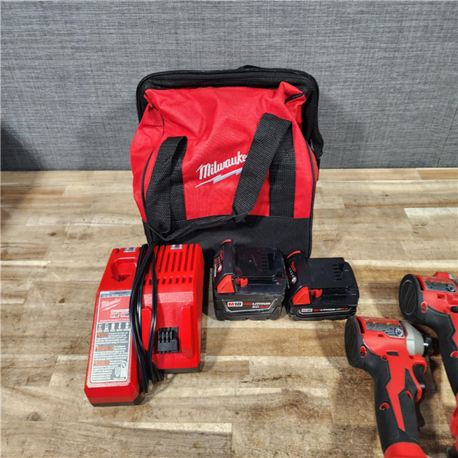 HOUSTON LOCATION - AS - IS Milwaukee 18-Volt Lithium-Ion Brushless Cordless Compact Hammer Drill/Impact Combo Kit